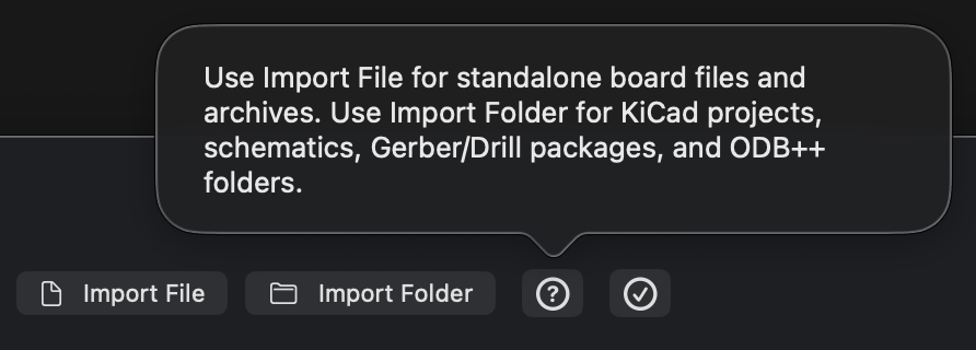 Import file and import folder entry points