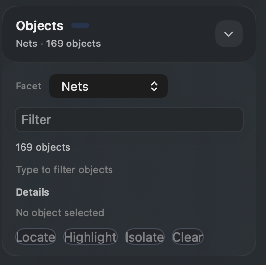 Objects search card