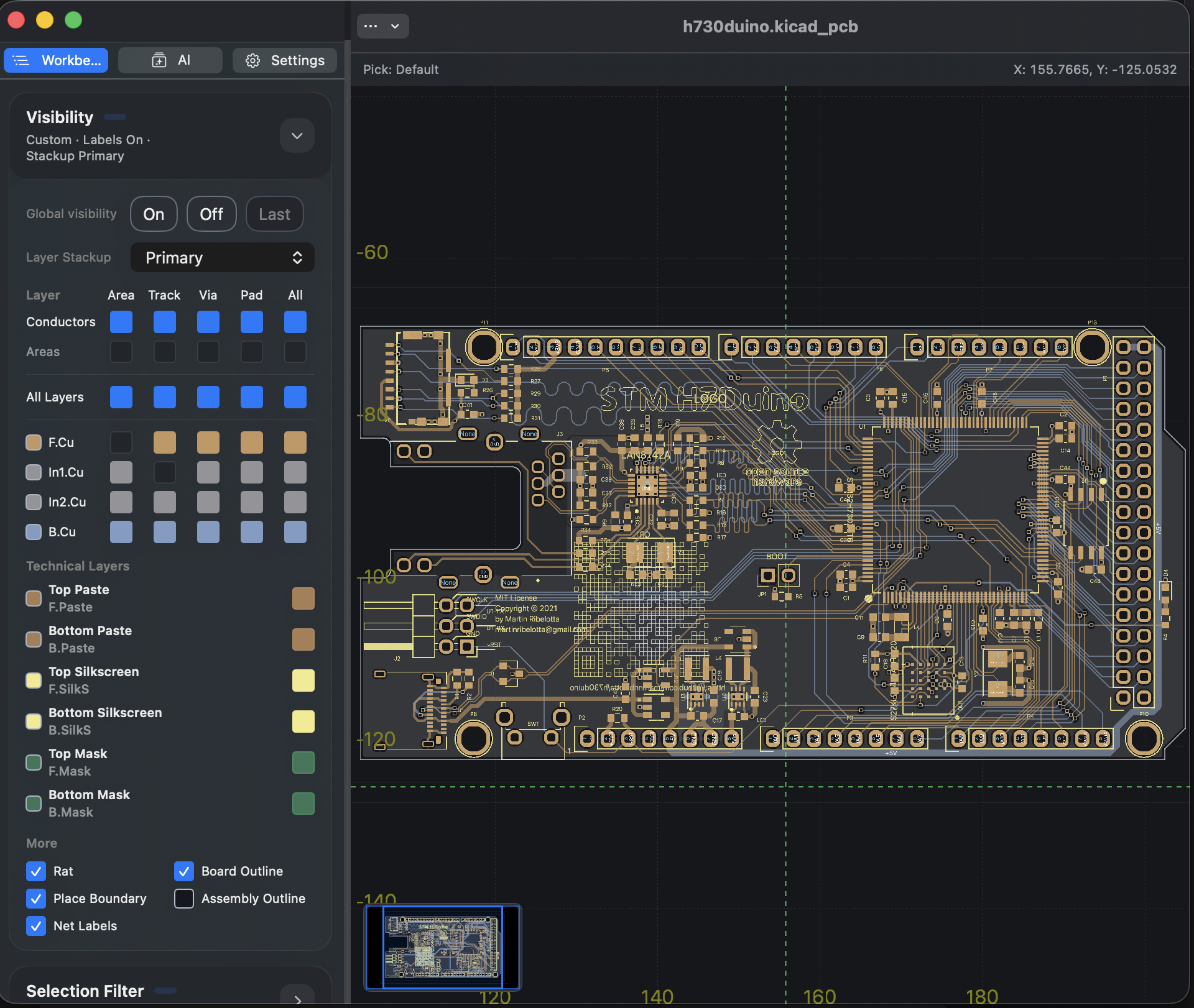 Workspace with 2D viewer and Workbench panels